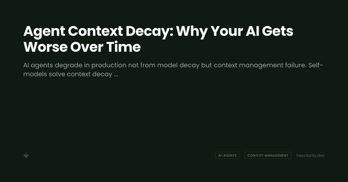 Agent Context Decay: Why Your AI Gets Worse Over Time