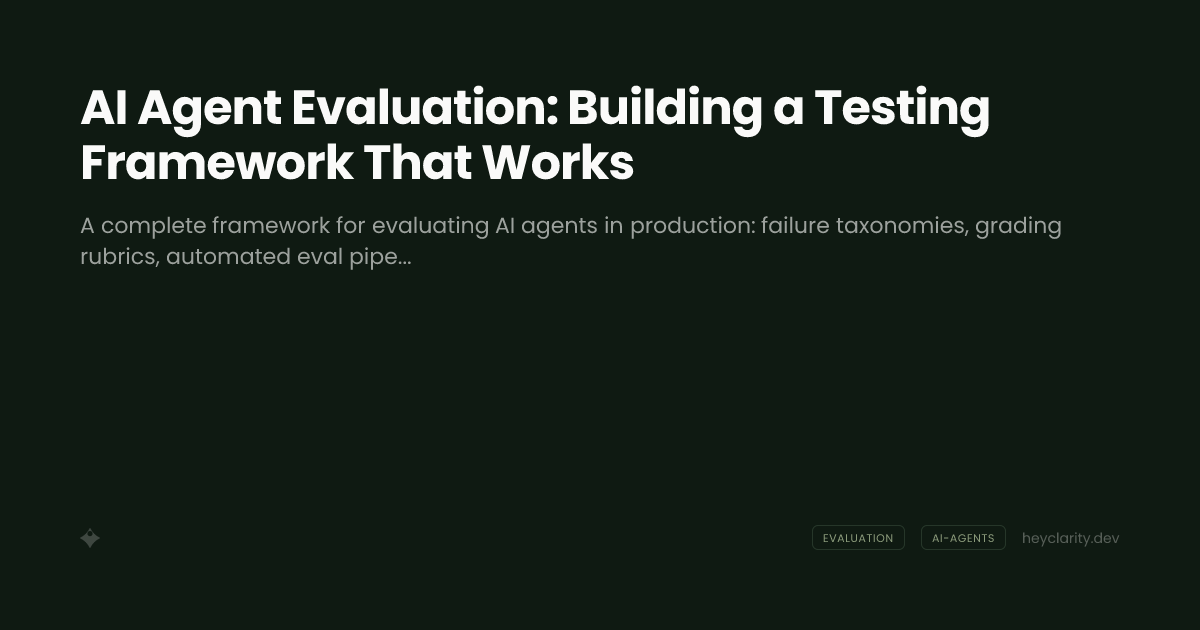AI Agent Evaluation: Building a Testing Framework That Works