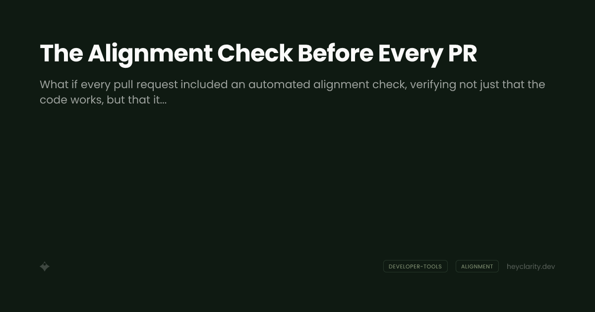 The Alignment Check Before Every PR