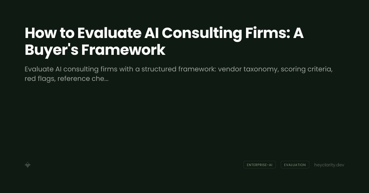 How to Evaluate AI Consulting Firms: A Buyer's Framework