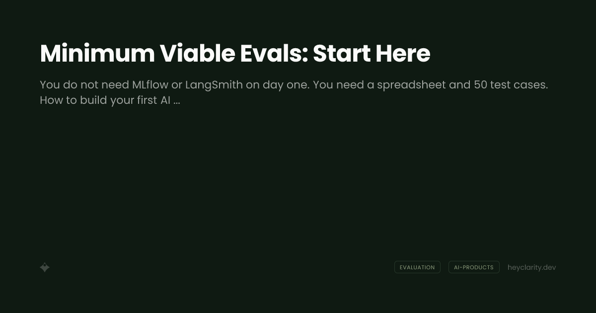Minimum Viable Evals: Start Here