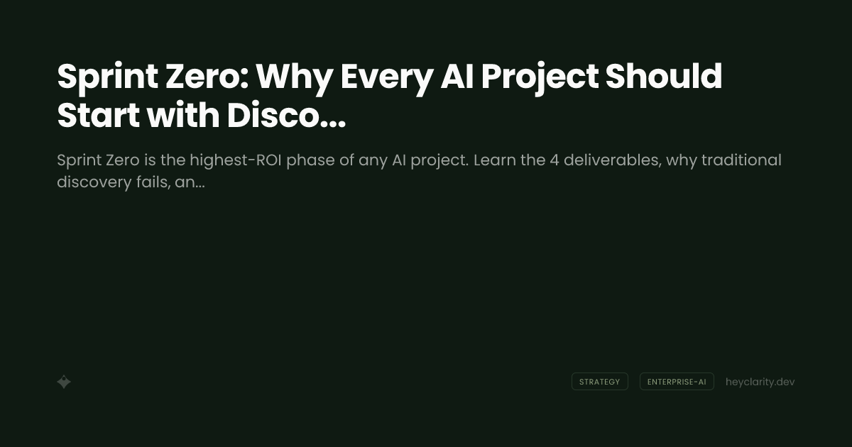 Sprint Zero: Why Every AI Project Should Start with Discovery