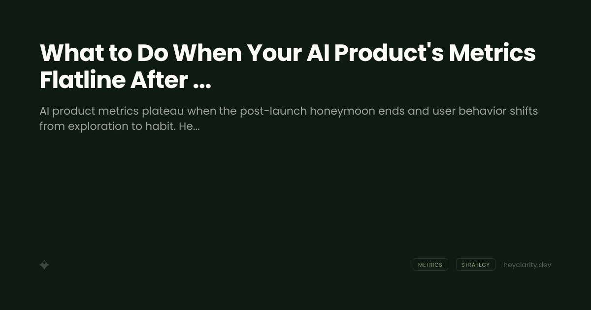 What to Do When Your AI Product's Metrics Flatline After Launch