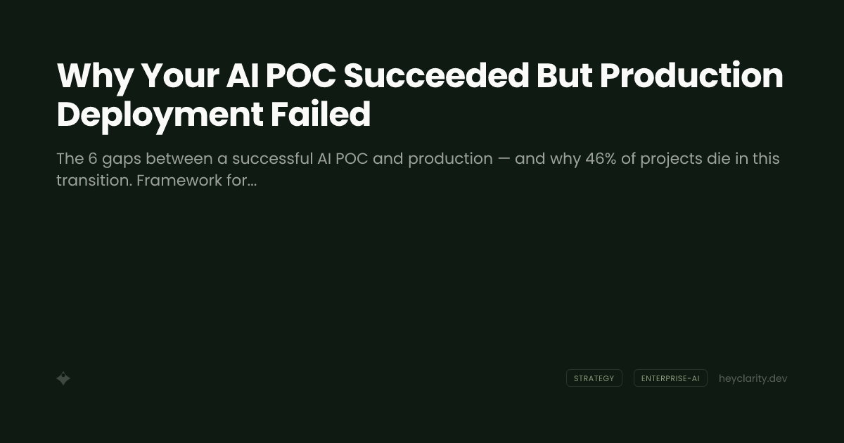 Why Your AI POC Succeeded But Production Deployment Failed